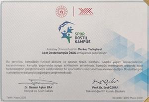 Aksaray Üniversitesi’ne 'Spor Dostu Kampüs' ödülü